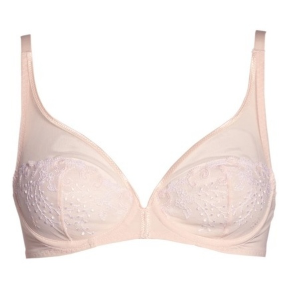 New!Simone Perele Blush Sheer Underwire Plunge Bra - Picture 4 of 7